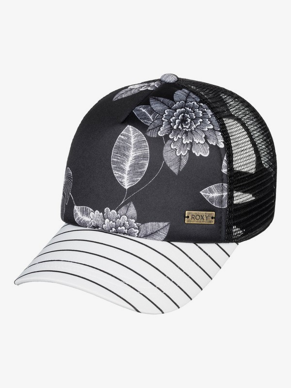 roxy, Water Come Down Trucker Hat, ANTHRACITE FLOWER OF LOVE (kvj8) 0 Water Come Down Trucker Hat Black ERJHA03585 Roxy
