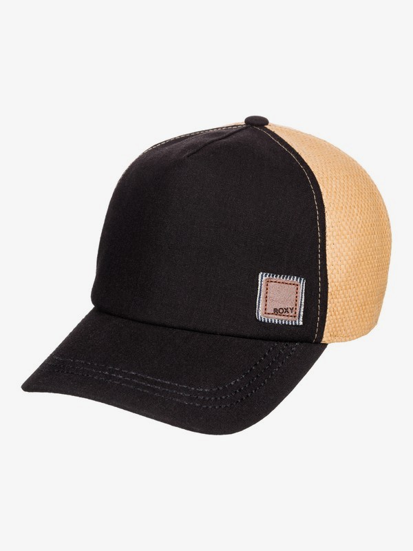 roxy, Incognito Straw Trucker Hat, ANTHRACITE (kvj0) 0 Incognito Straw Trucker Hat Black ERJHA03614 Roxy