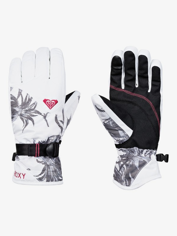 roxy, ROXY Jetty - Ski/Snowboard Gloves for Women, BRIGHT WHITE_SWELL FLOWERS (wbb2) 0 ROXY Jetty - Ski/Snowboard Gloves for Women White ERJHN03097 Roxy