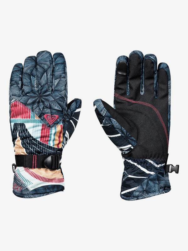 roxy, ROXY Jetty SE Snowboard/Ski Gloves, TRUE BLACK_POP SNOW STARS (kvj6) 0 ROXY Jetty SE Snowboard/Ski Gloves Black ERJHN03116 Roxy