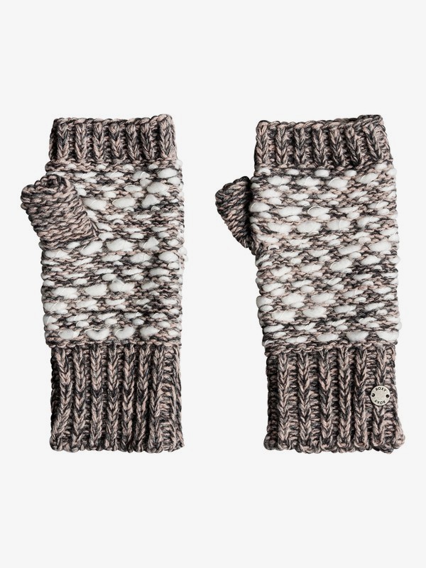 roxy, Corner Of The Fire Knitted Fingerless Gloves, HERITAGE HEATHER (sgrh) 0 Corner Of The Fire Knitted Fingerless Gloves Grey ERJHN03118 Roxy