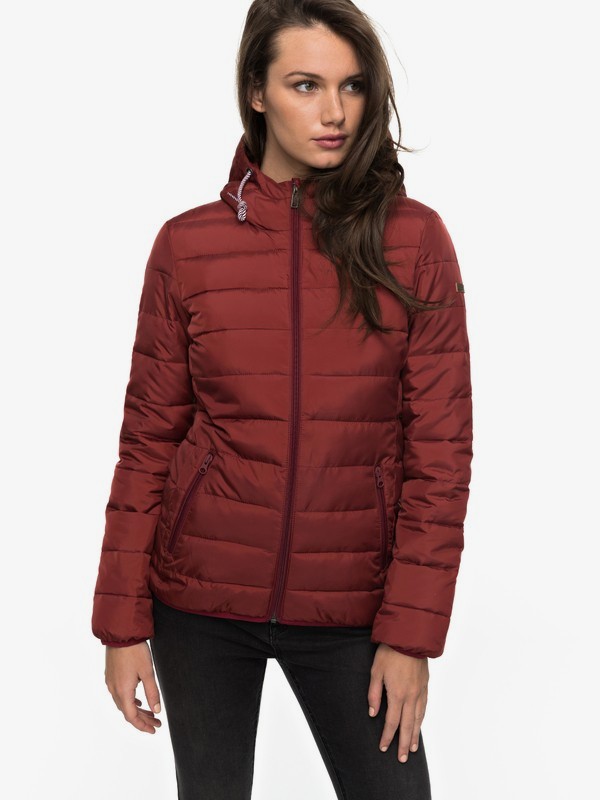 roxy, Forever Freely - Chaqueta Aislante con Capucha para Mujer, SYRAH (rra0) 0 Forever Freely - Chaqueta Aislante con Capucha para Mujer Rojo ERJJK03158 Roxy