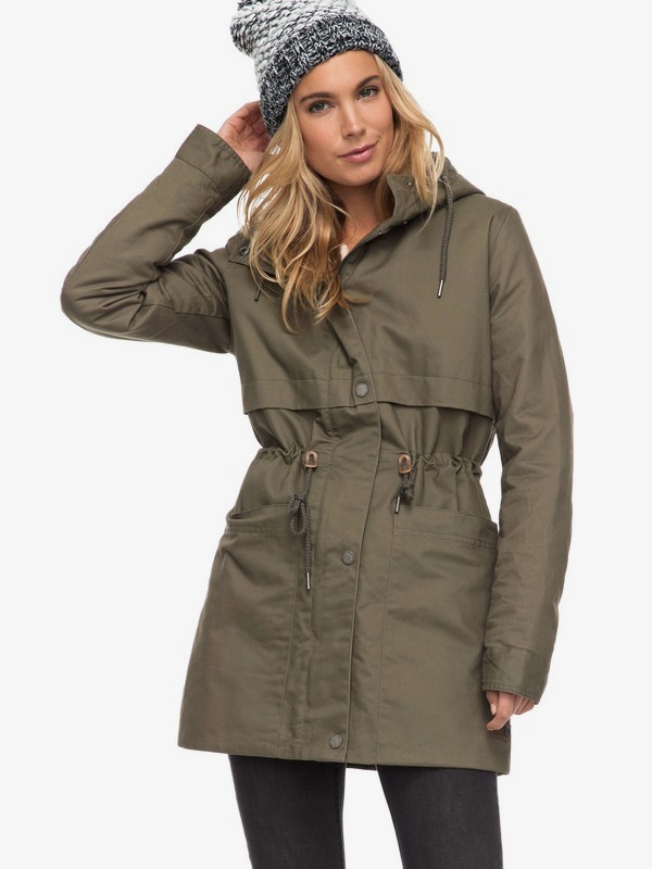 roxy, Sea Dance - Water Repellent Parka for Women, DUSTY OLIVE (gpb0) 0 Sea Dance - Water Repellent Parka for Women Green ERJJK03199 Roxy