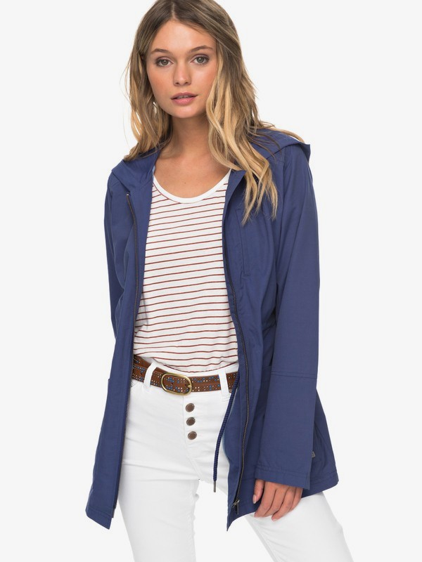 roxy, Crazy Clouds - Long Hooded Raincoat for Women, DEEP COBALT (bre0) 0 Crazy Clouds - Long Hooded Raincoat for Women Blue ERJJK03227 Roxy