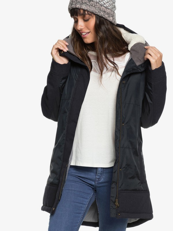 roxy, Sofia - Veste longue imperméable pour Femme, TRUE BLACK (kvj0) 0 Sofia - Veste longue imperméable pour Femme Noir ERJJK03237 Roxy
