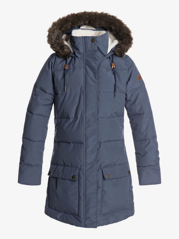 roxy, Ellie - Doudoune longue à capuche imperméable pour Femme, CROWN BLUE (bqy0) 0 Ellie - Doudoune longue à capuche imperméable pour Femme Bleu ERJJK03239 Roxy