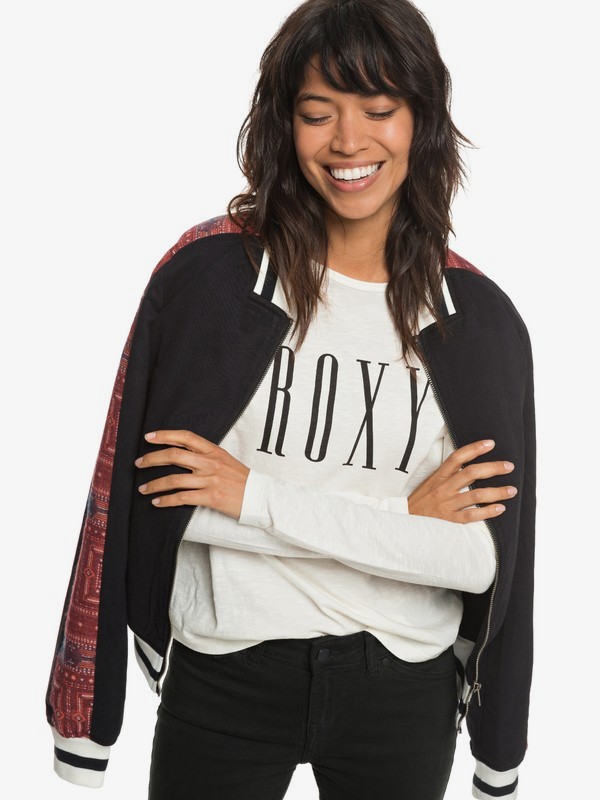 roxy, Free And Wild - Bomber Jacket for Women, TRUE BLACK (kvj0) 0 Free And Wild - Bomber Jacket for Women Black ERJJK03261 Roxy