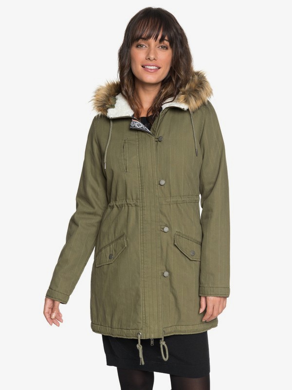 roxy, Essential Element - Hooded Parka for Women, BURNT OLIVE (gpz0) 0 Essential Element - Hooded Parka for Women Green ERJJK03262 Roxy