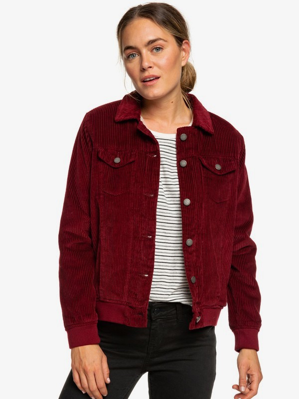 roxy, Redwood Giants Sherpa Lined Corduroy Jacket, OXBLOOD RED (rre0) 0 Redwood Giants Sherpa Lined Corduroy Jacket Red ERJJK03264 Roxy