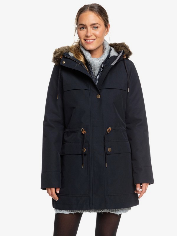 roxy, Amy 3-in-1 Longline Hooded Waterproof Parka, TRUE BLACK (kvj0) 0 Amy 3-in-1 Longline Hooded Waterproof Parka Black ERJJK03283 Roxy