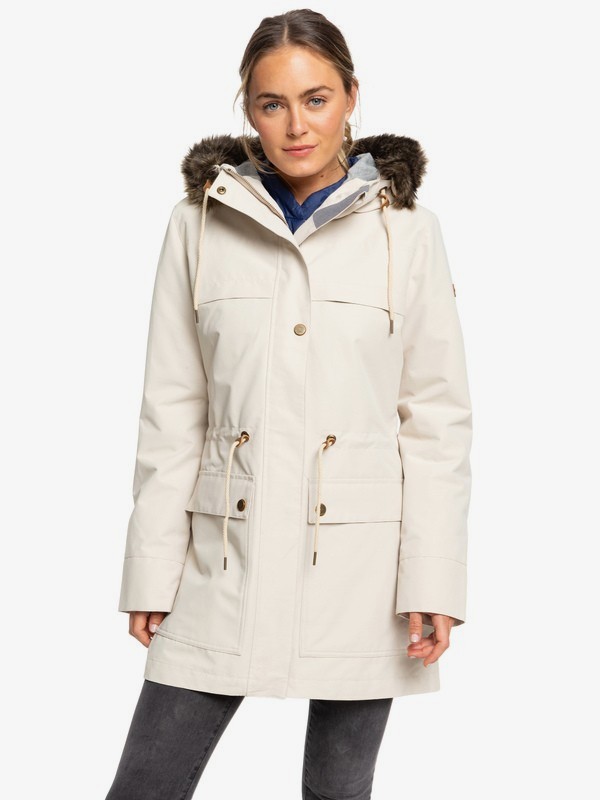 roxy, Amy 3-in-1 Longline Hooded Waterproof Parka, OYSTER GRAY (tfn0) 0 Amy 3-in-1 Longline Hooded Waterproof Parka Beige ERJJK03283 Roxy