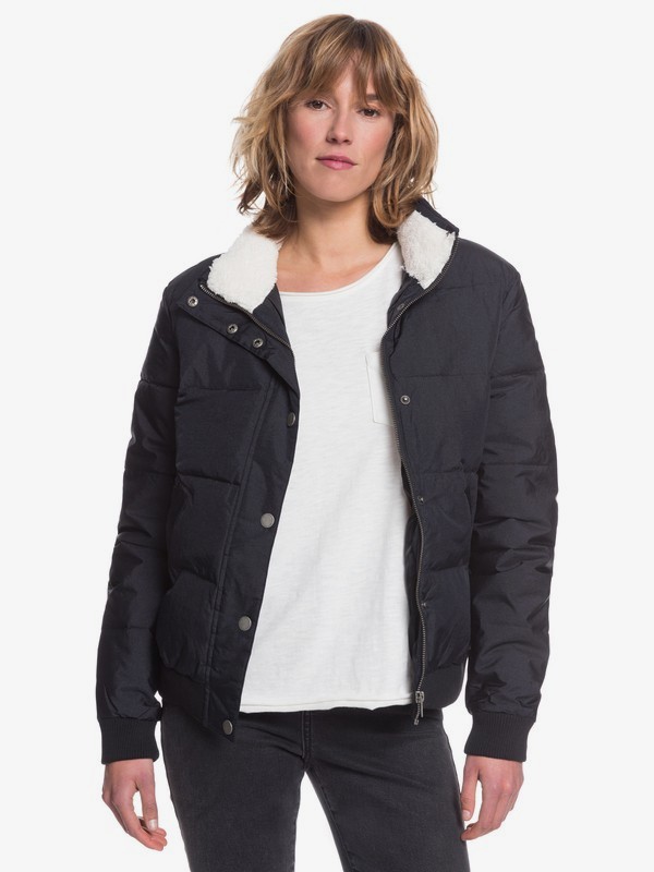 roxy, Start Believing - Doudoune courte pour Femme, ANTHRACITE (kvj0) 0 Start Believing - Doudoune courte pour Femme Noir ERJJK03309 Roxy
