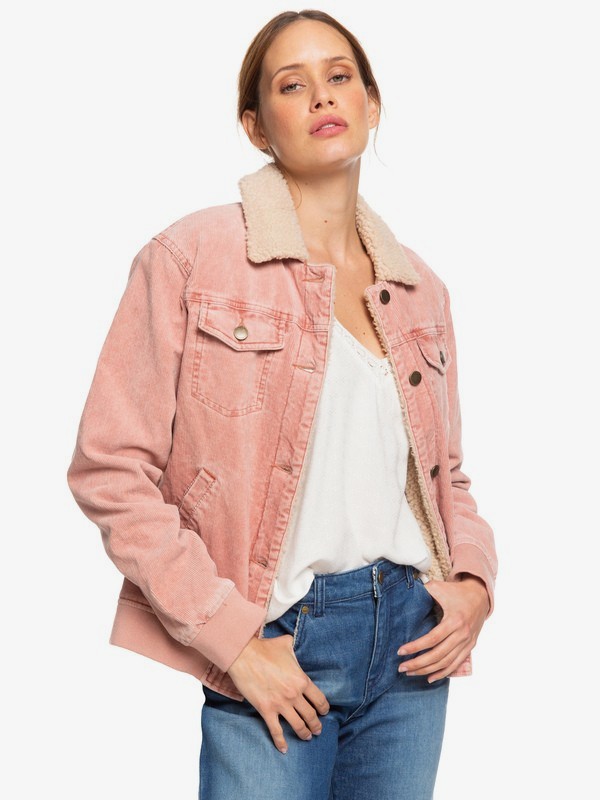 roxy, Desert Sands - Chaqueta de Pana con Interior Sherpa para Mujer, CEDAR WOOD (mms0) 0 Desert Sands - Chaqueta de Pana con Interior Sherpa para Mujer Rosa ERJJK03319 Roxy