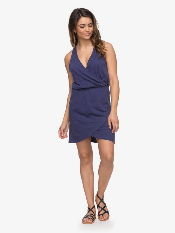 roxy, Ocean Skyline - Wrap Dress for Women, DEEP COBALT (bre0) 0 Ocean Skyline - Wrap Dress for Women Blue ERJKD03159 Roxy