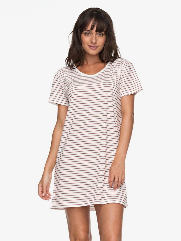 roxy, Just Simple Stripe - Maglietta Vestito, TANDOORI SPICE JUST SIMPLE STR (npq3) 0 Just Simple Stripe - Maglietta Vestito Orange ERJKD03172 Roxy