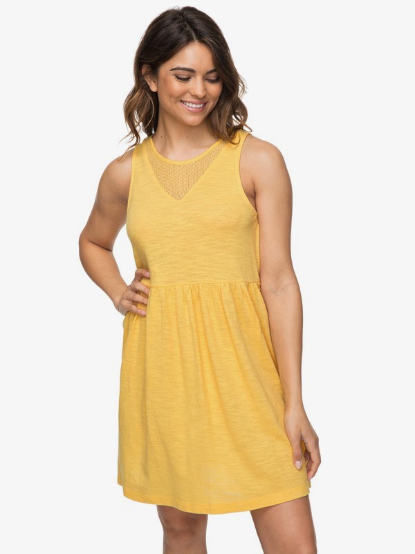 roxy, Tucson Tank Dress, BUFF YELLOW (ygf0) 0 Tucson Tank Dress Yellow ERJKD03183 Roxy