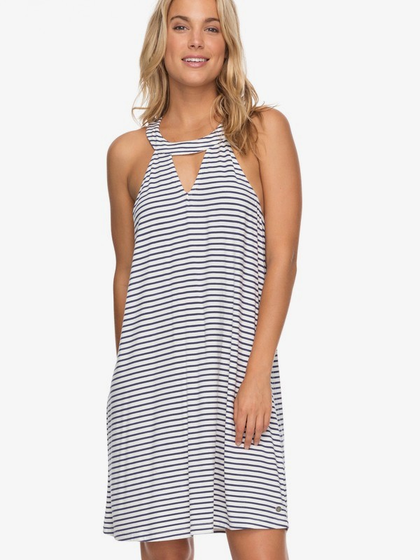 roxy, Indian Plum Sleeveless Dress, CROWN BLUE COOL STRIPE (bqy1) 0 Indian Plum Sleeveless Dress Blue ERJKD03184 Roxy