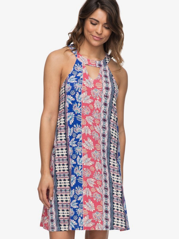 roxy, Indian Plum Sleeveless Dress, MARSHMALLOW VERTICAL FLOWERS (wbt2) 0 Indian Plum Sleeveless Dress White ERJKD03184 Roxy