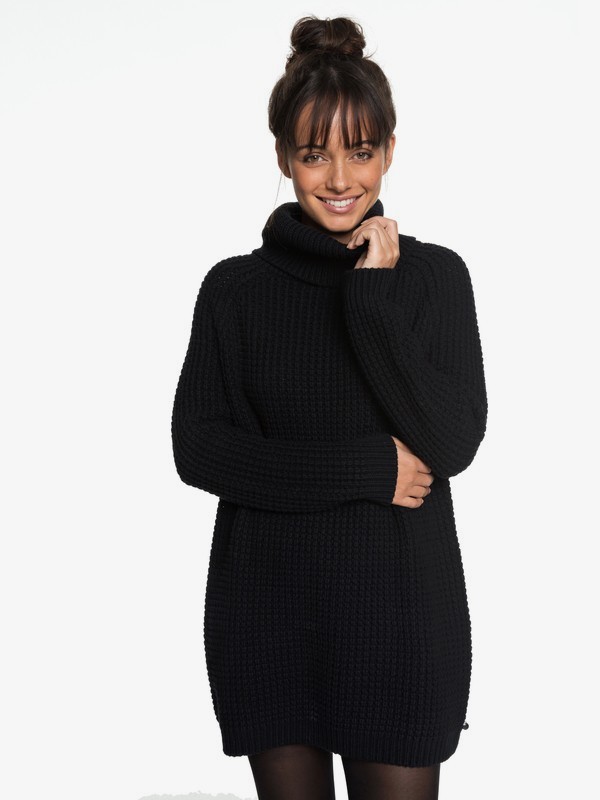 roxy, Bubbles Story - Vestito dolcevita a maniche lunghe da Donna, TRUE BLACK (kvj0) 0 Bubbles Story - Vestito dolcevita a maniche lunghe da Donna ERJKD03212 Roxy