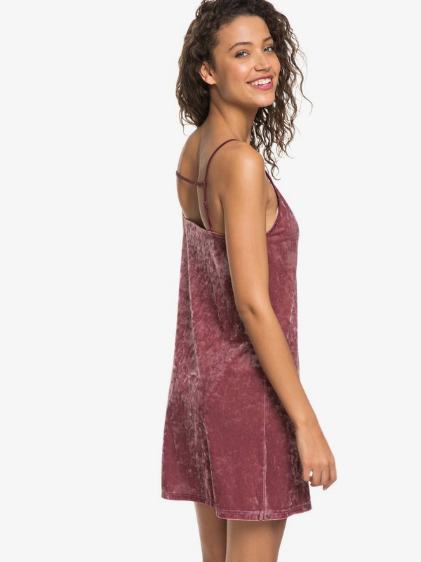 roxy, Sleepy Night Strappy Velvet Dress, OXBLOOD RED (rre0) 0 Sleepy Night Strappy Velvet Dress Red ERJKD03226 Roxy