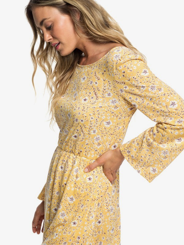 roxy, Beach Chiller Long Sleeve Romper, OCHRE FROM THE FOREST (yhv6) 0 Beach Chiller Long Sleeve Romper Yellow ERJKD03227 Roxy