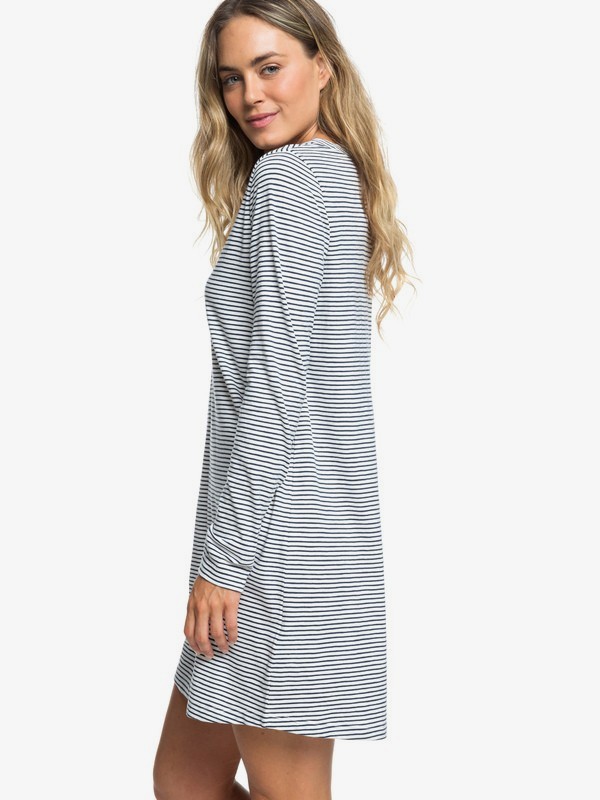 roxy, Love Sun Long Sleeve T-Shirt Dress, DRESS BLUE COSY STRIPES (btk3) 0 Love Sun Long Sleeve T-Shirt Dress Blue ERJKD03234 Roxy
