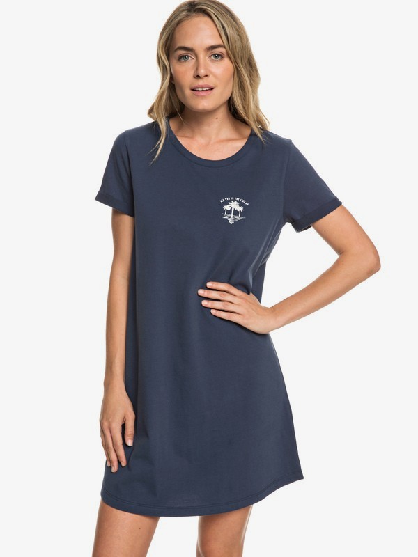 roxy, On My Wave Short Sleeve T-Shirt Dress, DRESS BLUES (btk0) 0 On My Wave Short Sleeve T-Shirt Dress Blue ERJKD03237 Roxy