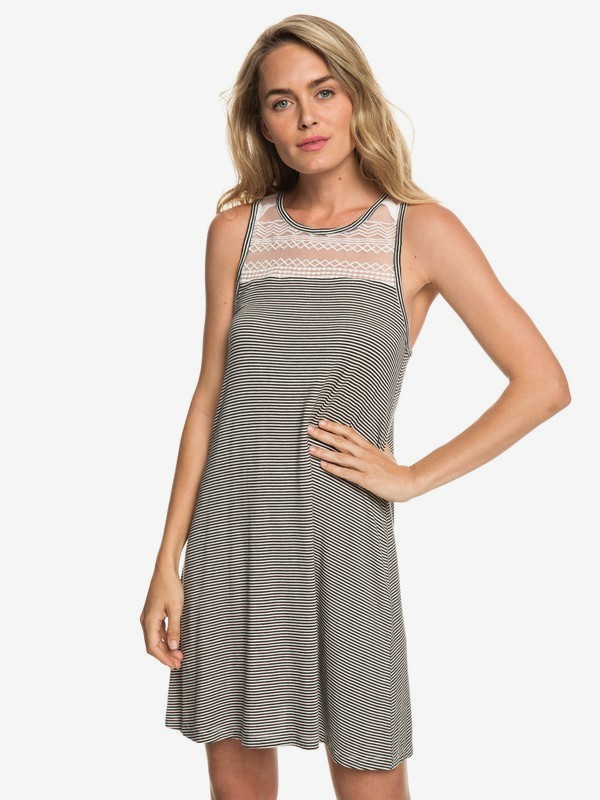 roxy, What Lovers Do - Robe sans manches pour Femme, ANTHRACITE COSY STRIPES (kvj4) 0 What Lovers Do - Robe sans manches pour Femme Noir ERJKD03239 Roxy