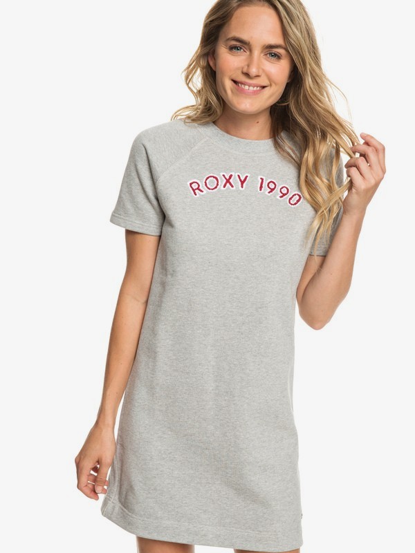 roxy, In Your Eyes - Robe sweatshirt manches courtes pour Femme, HERITAGE HEATHER (sgrh) 0 In Your Eyes - Robe sweatshirt manches courtes pour Femme Gris ERJKD03249 Roxy