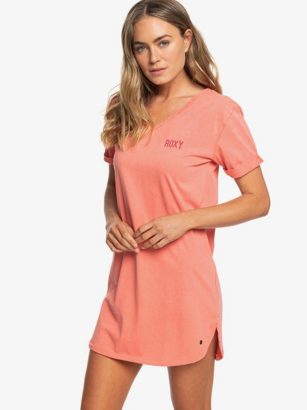 roxy, Pacific Groove Short Sleeve T-Shirt Dress, LANTANA (mjm0) 0 Pacific Groove Short Sleeve T-Shirt Dress Pink ERJKD03256 Roxy