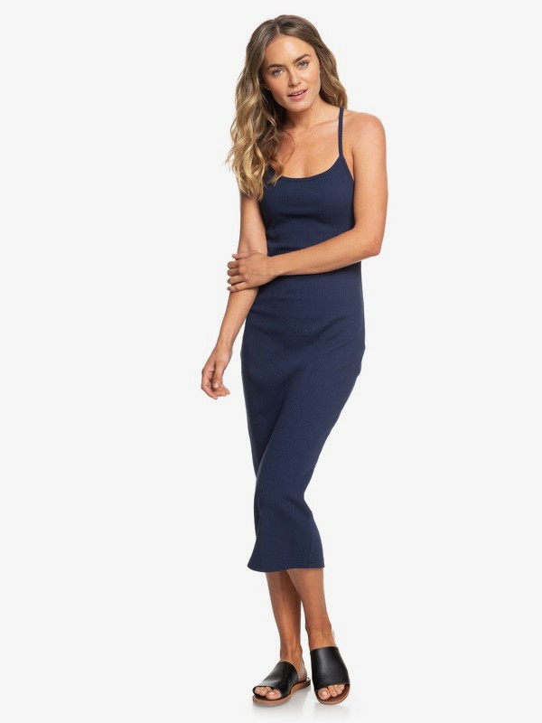 roxy, Likely Me Ribbed Strappy Bodycon Dress, DRESS BLUES (btk0) 0 Likely Me Ribbed Strappy Bodycon Dress Blue ERJKD03260 Roxy