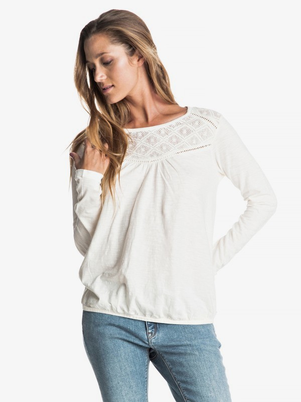 roxy, Carried Aweigh - Long Sleeve Top, PRISTINE (wza0) 0 Carried Aweigh - Long Sleeve Top White ERJKT03154 Roxy