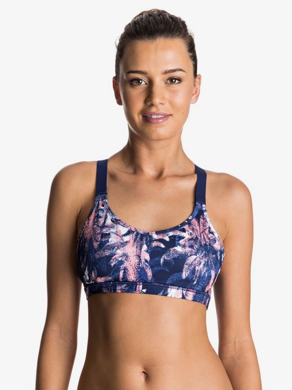 roxy, Lhassa - Soutien-Gorge de sport, BLUE DEPTHS WASHED PALM (bta7) 0 Lhassa - Soutien-Gorge de sport Bleu ERJKT03231 Roxy