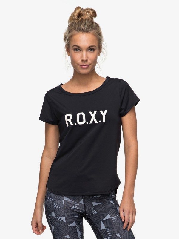 roxy, Shiny Way - Technical T-Shirt for Women, ANTHRACITE (kvj0) 0 Shiny Way - Technical T-Shirt for Women Black ERJKT03297 Roxy