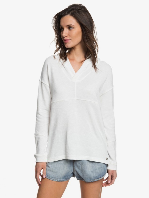 roxy, Sunset Surfside - Sweatshirt poncho à capuche pour Femme, MARSHMALLOW (wbt0) 0 Sunset Surfside - Sweatshirt poncho à capuche pour Femme Blanc ERJKT03367 Roxy