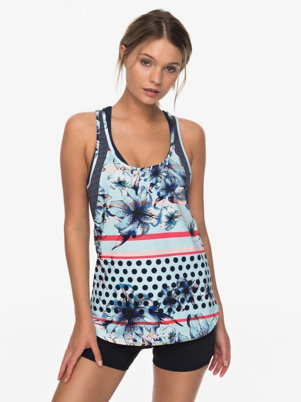roxy, Easy Game Technical Tank Top, BLUE LIGHT RAIN DAZE (bek6) 0 Easy Game Technical Tank Top Blue ERJKT03402 Roxy
