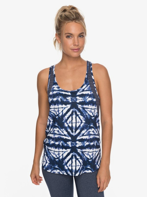 roxy, Easy Game - Technical Vest Top for Women, DRESS BLUES GEOMETRIC FEELING (btk6) 0 Easy Game - Technical Vest Top for Women Blue ERJKT03402 Roxy