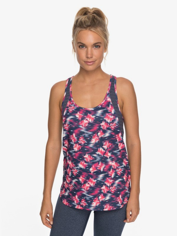 roxy, Easy Game Technical Tank Top, DRESS BLUES NEON WATERFALL (mlj1) 0 Easy Game Technical Tank Top Pink ERJKT03402 Roxy