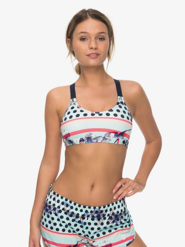 roxy, Lhassa 3 - Brassière de sport pour Femme, BLUE LIGHT RAIN DAZE SMALL (bek7) 0 Lhassa 3 - Brassière de sport pour Femme Bleu ERJKT03405 Roxy