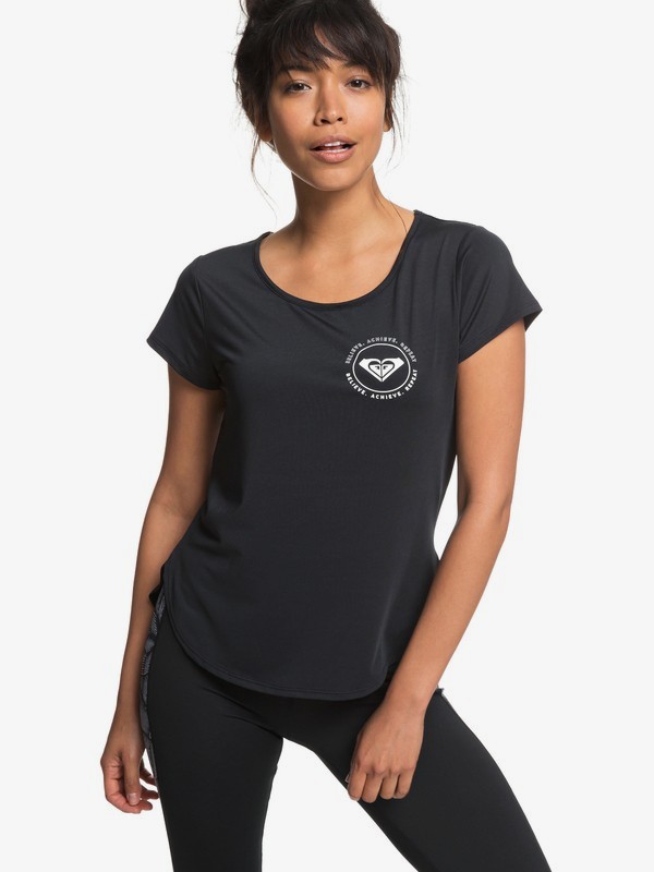 roxy, Take A Breath - Camiseta de diseño técnico para Mujer, TRUE BLACK (kvj0) 0 Take A Breath - Camiseta de diseño técnico para Mujer Negro ERJKT03435 Roxy