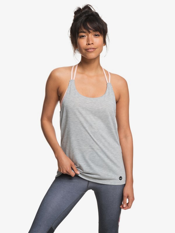 roxy, Secret Message Technical Tank, HERITAGE HEATHER (sgrh) 0 Secret Message Technical Tank Grey ERJKT03438 Roxy