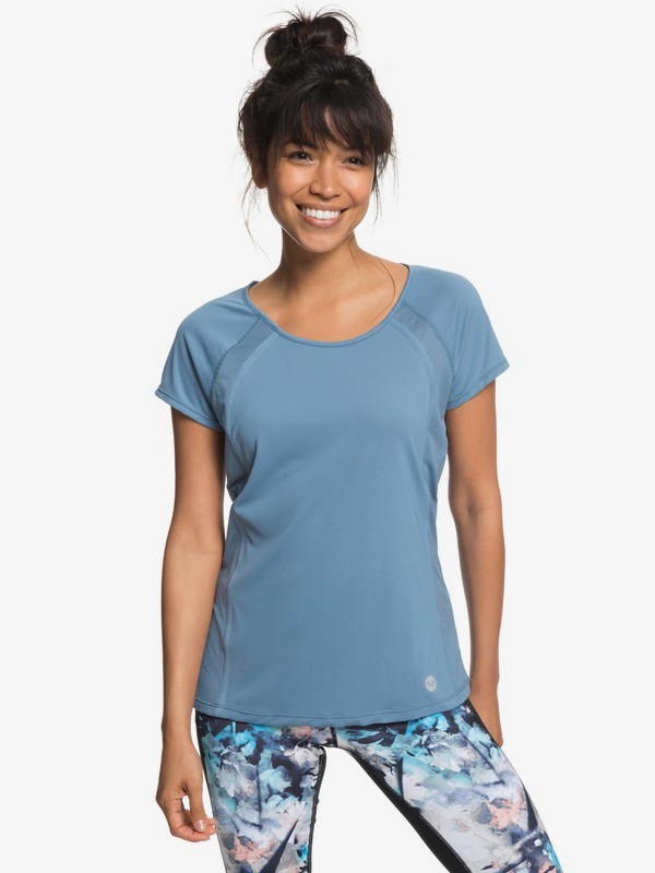 roxy, Live Forever - Camiseta de diseño técnico para Mujer, CAPTAINS BLUE (bme0) 0 Live Forever - Camiseta de diseño técnico para Mujer Azul ERJKT03446 Roxy