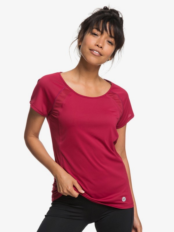 roxy, Live Forever - Technical T-Shirt for Women, RUMBA RED (rrs0) 0 Live Forever - Technical T-Shirt for Women Red ERJKT03446 Roxy