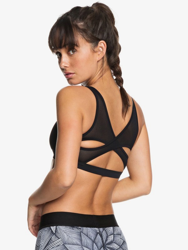 roxy, Tropical Twist - Brassière de sport pour Femme, TRUE BLACK (kvj0) 0 Tropical Twist - Brassière de sport pour Femme Noir ERJKT03447 Roxy
