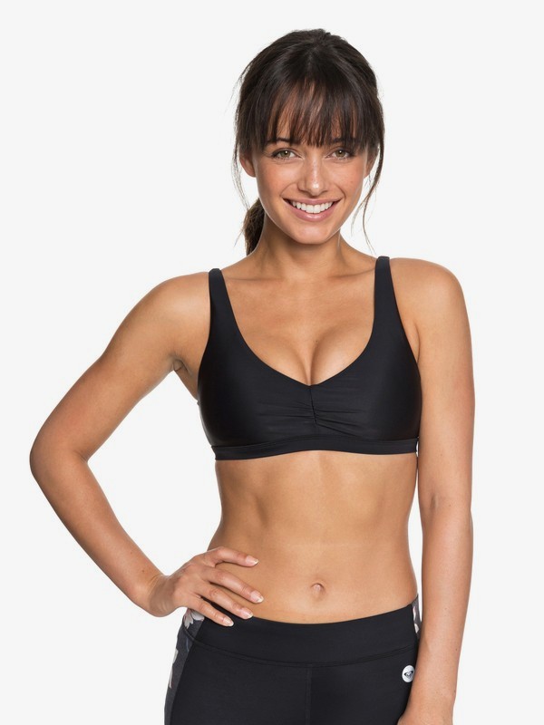 roxy, Envy Bra Sports Bra, TRUE BLACK (kvj0) 0 Envy Bra Sports Bra Black ERJKT03452 Roxy