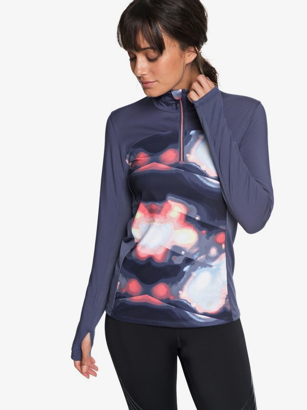 roxy, Snow Piercer - T-shirt de sport à manches longues pour Femme, CORAL CLOUD DUSK SWIRL (mfn6) 0 Snow Piercer - T-shirt de sport à manches longues pour Femme Rose ERJKT03455 Roxy