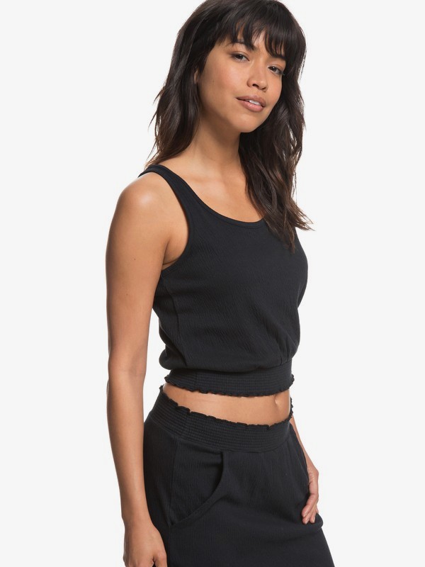 roxy, Musical Note Cropped Tank, TRUE BLACK (kvj0) 0 Musical Note Cropped Tank Black ERJKT03459 Roxy