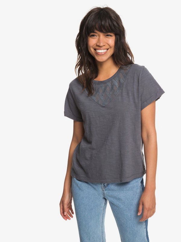 roxy, Colorful Water - Top a maniche corte da Donna, TURBULENCE (kym0) 0 Colorful Water - Top a maniche corte da Donna Black ERJKT03463 Roxy