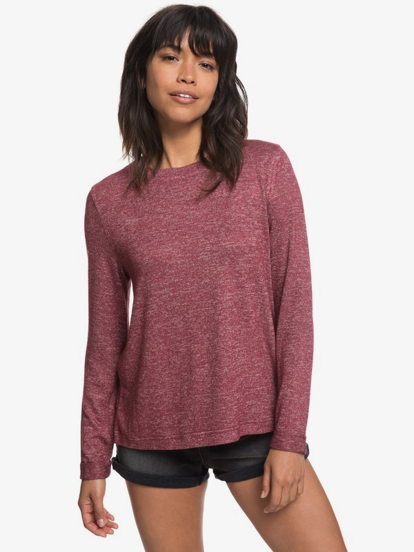roxy, Chasing You Long Sleeve Top, TAWNY PORT HEATHER (rsph) 0 Chasing You Long Sleeve Top Red ERJKT03468 Roxy