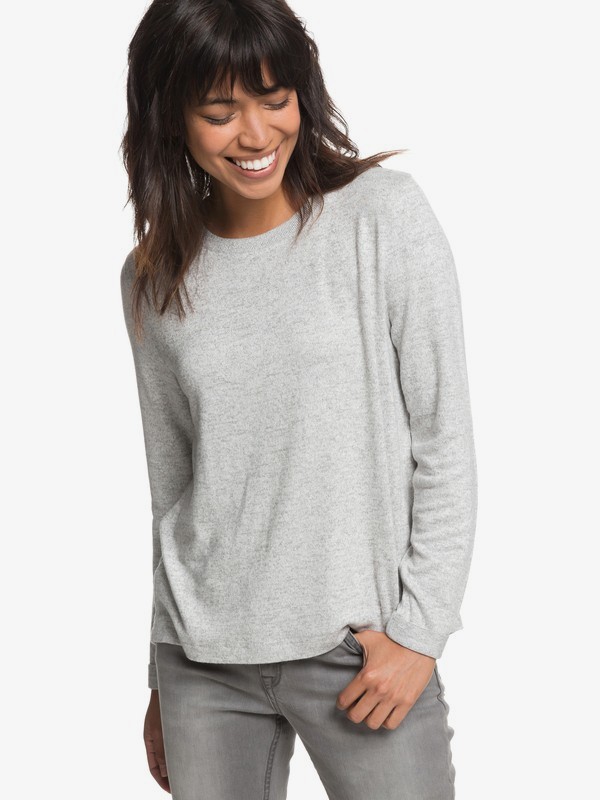 roxy, Chasing You Long Sleeve Top, HERITAGE HEATHER (sgrh) 0 Chasing You Long Sleeve Top Grey ERJKT03468 Roxy